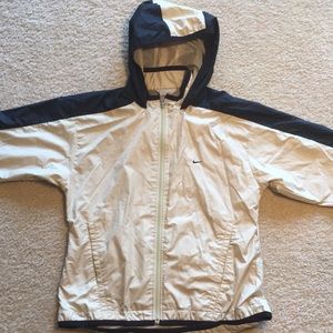 Nike cream and black windbreak size small